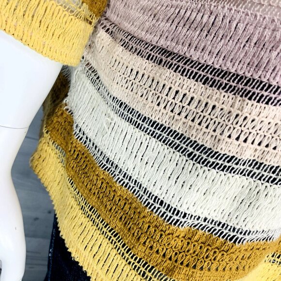 Soft Surroundings Womens Open Knit Marrakesh Pullover Gold Stripe Plus Size 1X - Picture 6 of 13